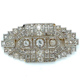 18K & Platinum 6.05 Ct. Diamond Brooch
