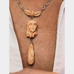 1960's 14K & Silver Coral Necklace