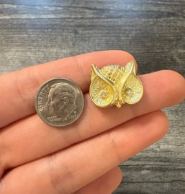 Vintage 18K Gold Owl Pendant