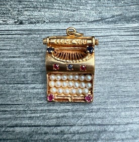 Vintage 14K Gold Typewriter Charm, 8.4 Grams