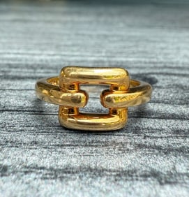 Tiffany & Co 18K Gold Biscayne Buckle Ring, Size 8