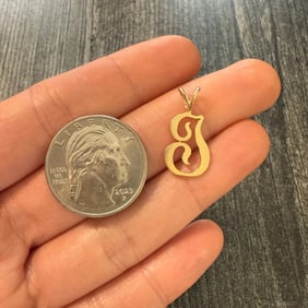 14K Gold Initial J Charm