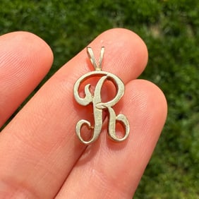 14K Gold Initial R Charm