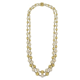 Vintage Tiffany & Co. 18k Gold Enamel Beaded Necklace