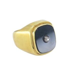 Onyx 14k Gold Men's Vintage Signet Ring