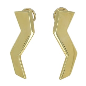 Vintage Paloma Picasso Tiffany & Co. 18k Gold Lightning Bolt Earrings
