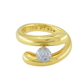 Tiffany & Co. 18k Gold & Platinum Pave Diamond Bypass Ring