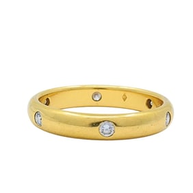Cartier Stella Ring 18k Gold Diamond Band Vintage