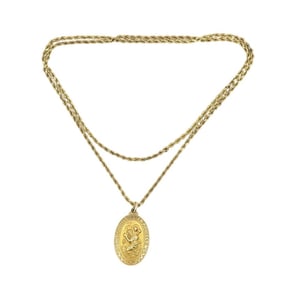 Vintage St. Christopher Necklace 14k Gold