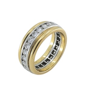 Cartier 18k Gold Platinum Diamond Band Ring