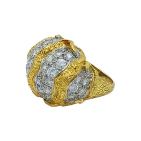 Vintage Diamond Dome Ring 18k Gold