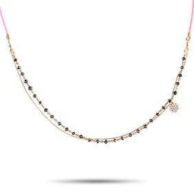 Aaron Basha 18K Rose Gold 1.30ct Black Diamond Necklace AB12-111424