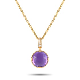 Bvlgari Parentesi 18K Rose Gold 0.10ct Diamond and Amethyst Necklace CL855241