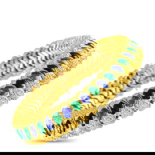 Cartier 18K Yellow Gold Enamel Bracelet CA16-122424: Cartier 18K Yellow Gold Enamel Bracelet CA16-122424