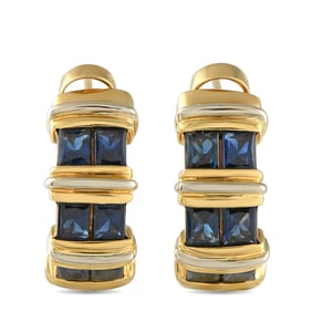 Cartier 18K Yellow Gold Sapphire Earrings CA22-061125