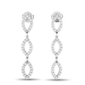 LB Exclusive 18K White Gold 1.0ct Diamond Drop Earrings AER-11513