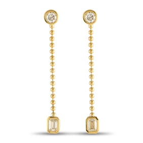 LB Exclusive 18K Yellow Gold 1.40ct Diamond Dangle Earrings AER-19572-Y