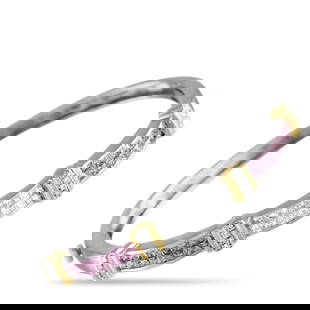 LB Exclusive 14K White and Yellow Gold 1.12ct Diamond and Sapphire Bracelet MF04-052825: LB Exclusive 14K White and Yellow Gold 1.12ct Diamond and Sapphire Bracelet MF04-052825