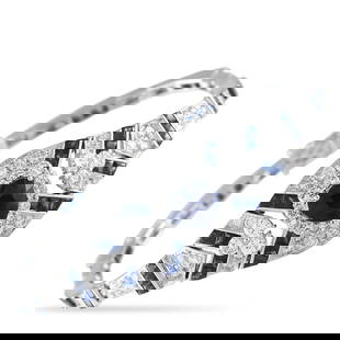 LB Exclusive 18K White Gold 3.61ct Diamond and Sapphire Bracelet MF28-061125: LB Exclusive 18K White Gold 3.61ct Diamond and Sapphire Bracelet MF28-061125