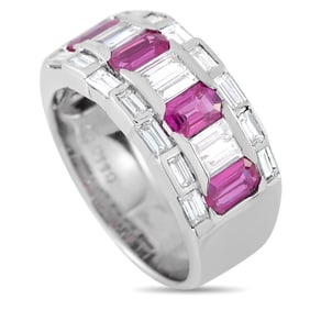 LB Exclusive 18K White Gold 1.10ct Diamond and Ruby Ring MF01-022025