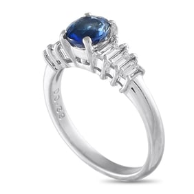 LB Exclusive Platinum 0.39ct Diamond and Sapphire Ring MF13-032625