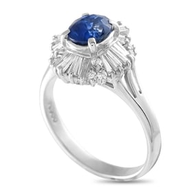LB Exclusive Platinum 0.65ct Diamond and Sapphire Ballerina Ring MF19-032625