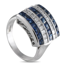 LB Exclusive Platinum 0.65ct Diamond and Sapphire Ring MF05-051525