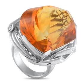 LB Exclusive Platinum 0.14ct Diamond and Citrine Ring MF05-061325