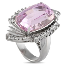 LB Exclusive Platinum 0.59ct Diamond and Kunzite Ring MF20-061325