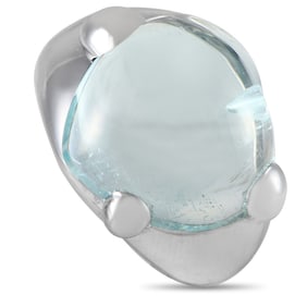 Pomellato 18K White Gold Aquamarine Ring PO09-100224