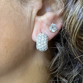 18K White Gold 2.50 Ct. Huggy Earrings