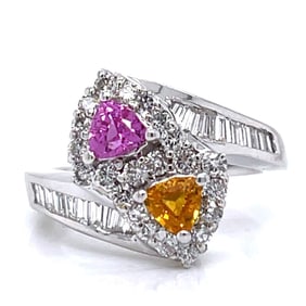 18K White Gold Diamond & Sapphire Ring