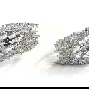 Art Deco Platinum Diamond Ring: Art Deco Platinum Diamond Ring Weighing 4.1 grams Set with an app. 1.30 Ct. Diamond in center H-I Color, VVS Clarity Along with 16 Old Mine Diamonds weighing app. 0.35 Ct. G-H Color, VS1-SI1 Clarity R