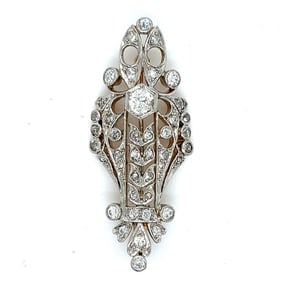 Art Deco Platinum & 18K Diamond Brooch