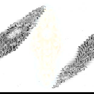 Art Deco Platinum & 18K Diamond Brooch: Art Deco Platinum & 18K Diamond Brooch Weighing 9.6 grams Set with app. 1.30 Ct. of Diamonds F-H Color, VS1-I1 Clarity 2 inches in length