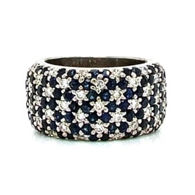 18K White Gold Sapphire & Diamond Ring