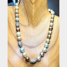 18K South Sea Pearl & Diamond Necklace