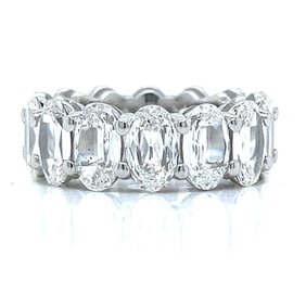 Platinum 11.00 Ct. Oval-cut Diamond Eternity Band