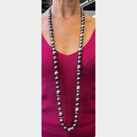 18K White Gold South Sea Pearl & Diamond Necklace