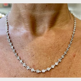 Platinum & 18K White Gold 8.50 Ct. Diamond by the Yard Necklace