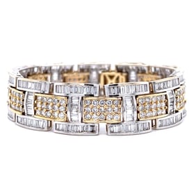 14K Yellow & White Gold 14.50 Ct. Diamond Bracelet