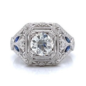 Platinum 1.62 Ct. Diamond & Sapphire Ring