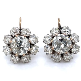 18K & Platinum 12.60 Ct. Diamond Earrings