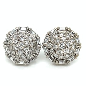 14K White Gold 2.70 Ct. Diamond Earrings