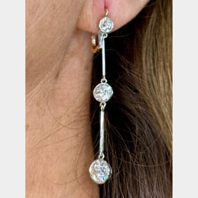 Platinum & 18K 4.89 Ct. Diamond Earrings