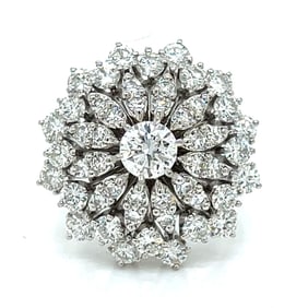 1950's 14K White Gold Diamond Ring