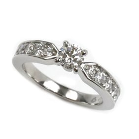 Chaumet Pt950 Platinum Plume Solitaire Diamond Ring J3RCPV-047 0.31ct Size 7 47 5.6g Women's