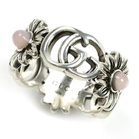 GUCCI Gucci Silver 925 Double G Flower Ring 527394 Size 7 4.3g Women's