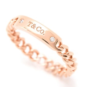 Tiffany ring for men and women, microlink 2P diamond ring, pink gold, TIFFANY 750PG