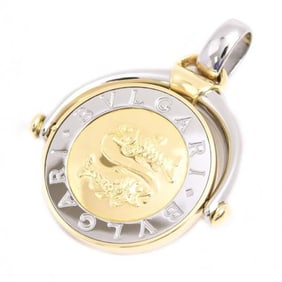 Bvlgari Pendant for Men and Women, Horoscope Pisces Top, Stainless Steel, Gold, BVLGARI SS 750YG
